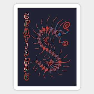 Dark Red & Blue Centipede with Spray Paint Magnet